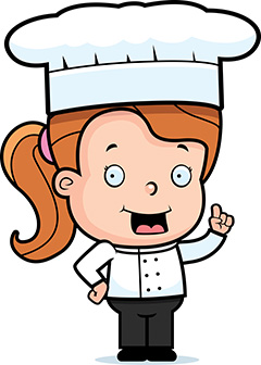 戴着厨师帽的女厨师卡通矢量素材