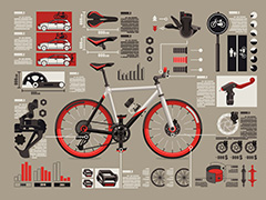 自行车信息图形分析矢量素材