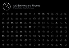 120款线性风格商务图表图形图标集