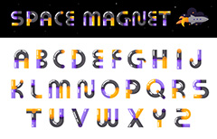 创意彩色英文字母字体设计矢量素材