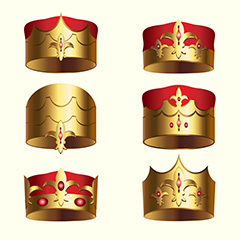 金色质感宝石皇冠矢量素材