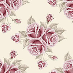 典雅复古手绘玫瑰花朵背景矢量素材
