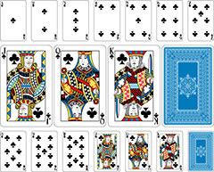 黑桃扑克牌和背面蓝色花纹矢量素材