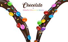 丰富多彩的巧克力豆与奶油巧克力矢量素材