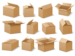 多款不同形态的纸箱矢量素材
