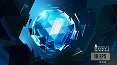 蓝色闪耀抽象几何球体背景矢量素材