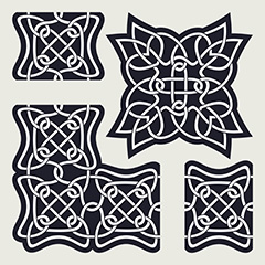 多款黑色编织花纹装饰矢量素材
