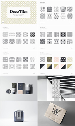 40个无缝的黑白装饰图案背景矢量素材