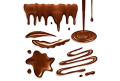 巧克力液体喷溅设计矢量素材