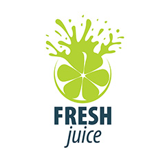 绿色水果果汁喷溅logo矢量素材