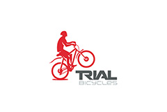 红色创意骑自行车logo设计矢量素材