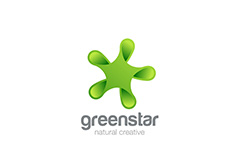 创意绿色星形logo矢量素材