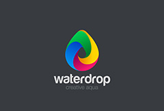 创意立体彩色水滴logo矢量素材