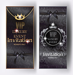两款黑色个性闪耀VIP卡片设计矢量素材
