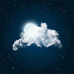 被云朵遮住的月亮和满天的星星矢量素材