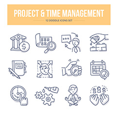 十二款项目时间管理类图标集矢量素材