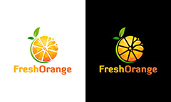 两款创意彩色橙子logo矢量素材