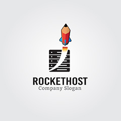 创意火箭铅笔logo矢量素材