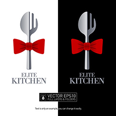 两款西式餐具logo矢量素材