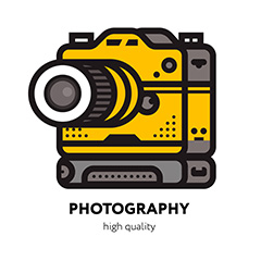 黄色照相机logo矢量素材