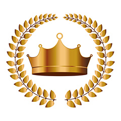 金色质感皇冠橄榄枝徽章标签矢量素材