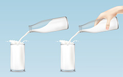 牛奶玻璃瓶玻璃杯包装设计矢量素材