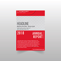 红色年度报告画册设计矢量素材