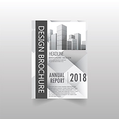 黑白年度报告画册设计矢量素材