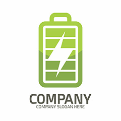 绿色电源闪电logo矢量素材