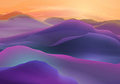 紫色渐变连绵的山峦矢量素材
