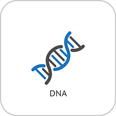 蓝色线型DNA分子结构图标矢量素材