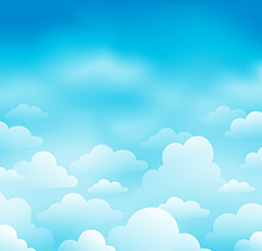 蓝色天空中漂浮的云朵矢量素材