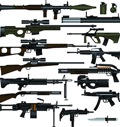 各种武器枪支矢量素材