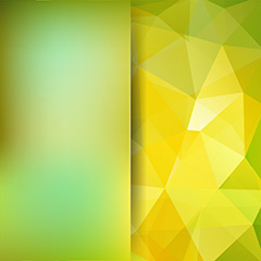 黄绿渐变清新唯美多边形几何折页背景矢量素材