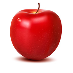 红色新鲜的苹果矢量素材