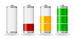 彩色立体电池图标矢量素材