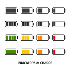 多款彩色充电指示图标矢量素材