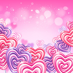 粉红色创意爱心边框背景矢量素材