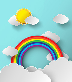 可爱卡通彩虹云朵剪贴画矢量素材