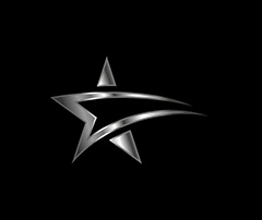 银色质感抽象五角星logo矢量素材