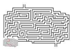 黑色线条迷宫图案和线路图矢量素材