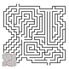 黑色线条迷宫图案和线路图矢量素材三