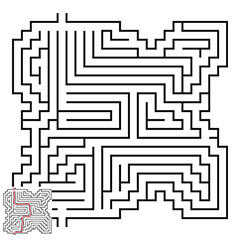 黑色线条迷宫图案和线路图矢量素材六