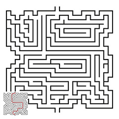 黑色线条迷宫图案和线路图矢量素材七