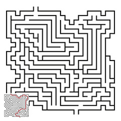 黑色线条迷宫图案和线路图矢量素材八