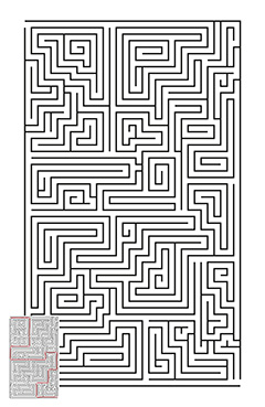 黑色线条迷宫图案和线路图矢量素材十三