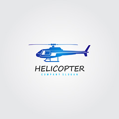 蓝色直升机logo矢量素材