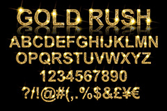 金色闪耀字体设计矢量素材