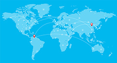 蓝色世界地图坐标矢量素材