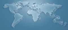 蓝色立体世界地图模块矢量素材